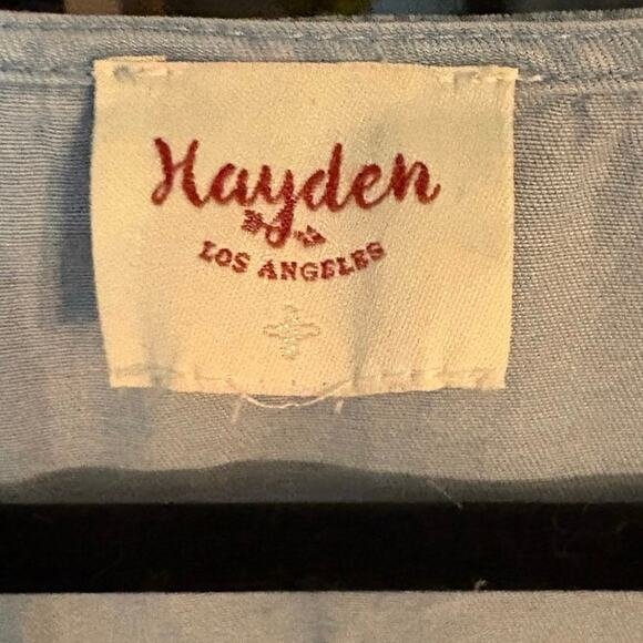 Hayden Dress Button Front Side Smocked Denim 1XL Tencel Layered Prarie Boho - Picture 7 of 12